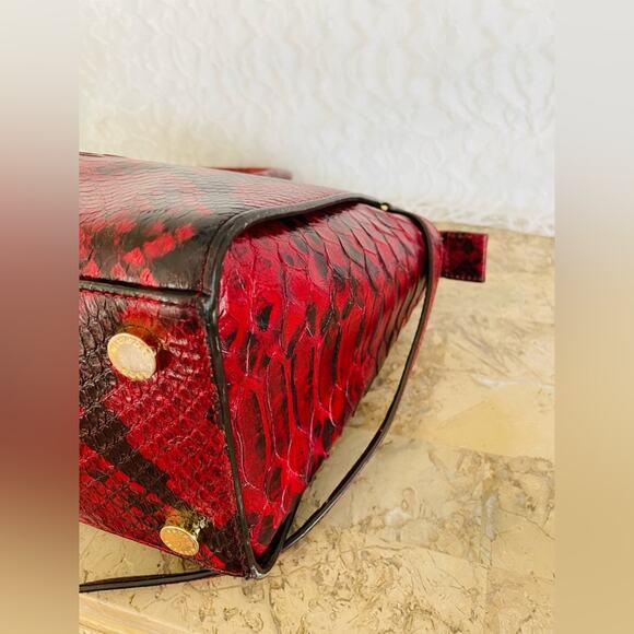 Michael Kors Red Snake Print Shoulder Bag - Picture 7 of 9